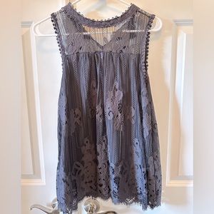 Lace top Bluish grey size M sleeveless